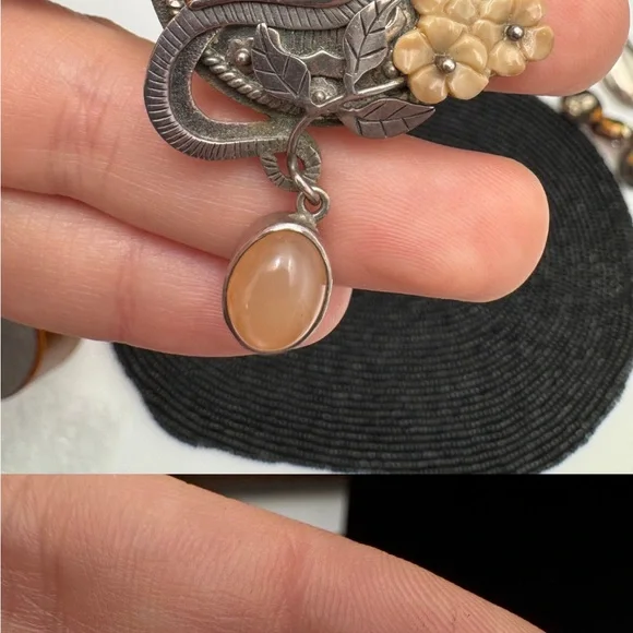 Vintage ZEALANDIA 925 Sterling Silver Art Nouveau Goddess Brooch - Picture 4 of 4